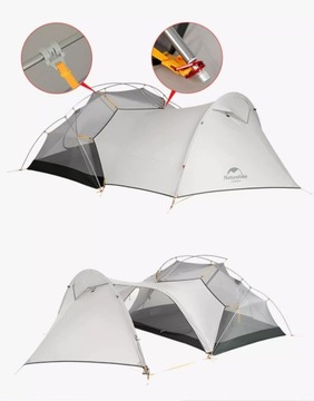 Naturehike 2-местная палатка PU4000мм Светло-серый