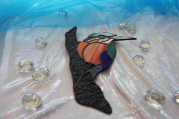 Зимородок птица Тиффани витражное украшение окна