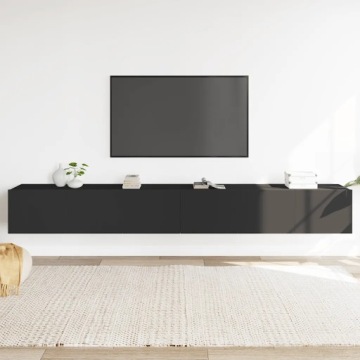 3dílný set Tv skříněk černý kompozitní dřevo Černý 3114471