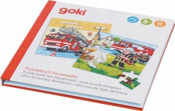 KSIĄŻECZKA STRAŻ POŻARNA PUZZLE UKŁADANKA MAGNETYCZNA GOKI 2 W 1