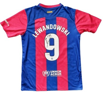 ROBERT LEWANDOWSKI koszulka FC BARCELONA z AUTOGRAFEM + CERTYFIKAT