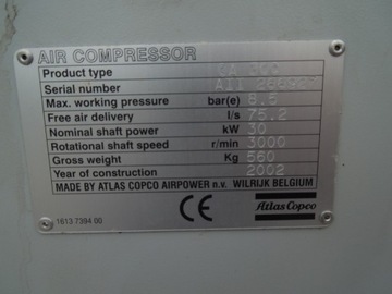 SPRĘŻARKA ŚRUBOWA ATLAS COPCO GA30C 30Kw!!