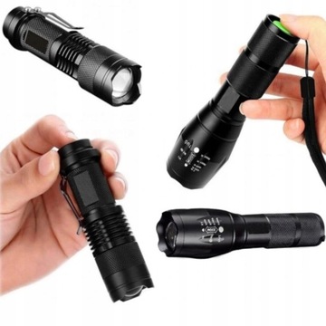 НАБОР 3 ТАКТИЧЕСКИХ ФОНАРА CREE XM-L T6 Q5 COB