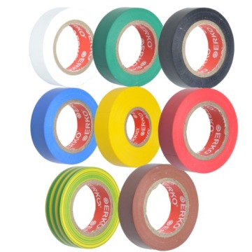 Лента изоляционная ПВХ 19мм х 20м, разноцветная, STRONG, 8 шт, ERKO