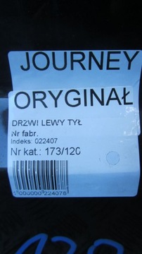 DODGE JOURNEY DVEŘE LEVÉ ZADNÍ 07-15 120