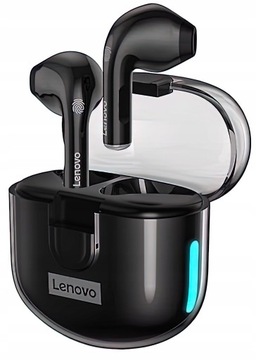 Słuchawki Bezprzewodowe Douszne LENOVO LP12 czarne z Powerbankiem BT ENC