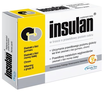 INSULAN 120 tabletek W TROSCE O PRAWIDŁOWY POZIOM CUKRU DUŻE OPAKOWANIE