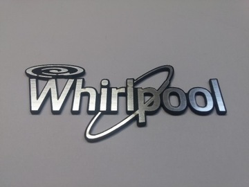 WHIRLPOOL naklejka emblemat 65 x 30 mm *SREBRNA