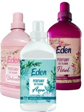 ZESTAW 3 x PERFUMY do TKANIN EDEN DELICATE + FLORAL + AQUA 3x720 ml mix