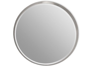 Okrągłe fazowane lustro srebrna rama 20 12F-361