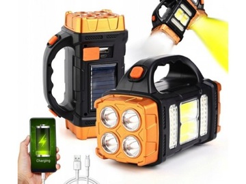 Latarka solarna LED COB reflektor 25W POWERBANK