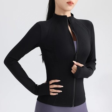 Gym Women's Full Zip Yoga Top With Thumbholes Fitn