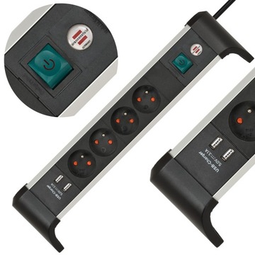 Listwa zasilająca narożna biurkowa kuchenna USB