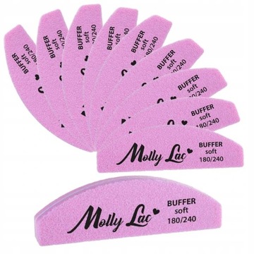 10x POLERKA DWUSTRONNA MINI BUFFER ŁÓDKA PÓŁKSIĘŻYC SOFT 180/240 MOLLY LAC