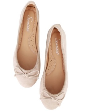 WYGODNE BALERINY ZAMSZ BUTY DAMSKIE BEŻ 37
