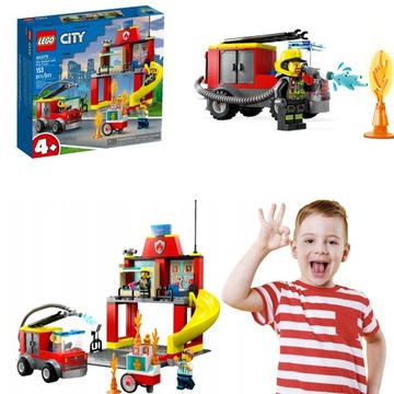 LEGO CITY REMIZA STRAŻACKA WÓZ Z ELASTYCZNYM WĘŻEM