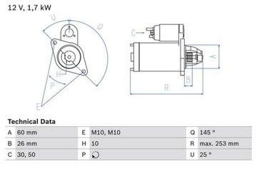 STARTÉR 0 986 017 890 BOSCH MERCEDES CLK (C208)