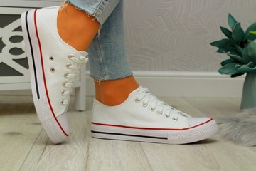 TRAMPKI BIAŁE SPORTOWE DAMSKIE TENISÓWKI KLASYCZNE