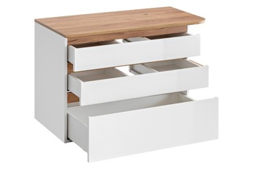 Szafka Platinum szer. 94 cm z blatem, 3 szuflady