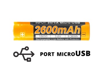 Akumulator Fenix USB ARB-L18U 18650 2600 mAh 3,6V
