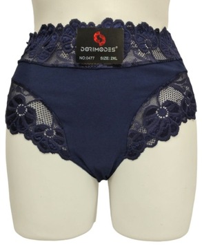 WYSOKIE FIGI DAMSKIE Dorimodes BAWEŁNA z KORONKĄ XXXL DUŻE ROZMIARY