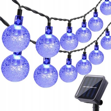 GIRLANDA LAMPKI OGRODOWE SOLARNE 50 LED KULKI 7M
