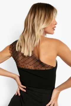 ЧЕРНЫЕ АСИММЕТРИЧНЫЕ ГОРШКИ, ГЛАДКИЙ ТЮЛЬ, ЗАЩЕЛКА BOOHHO 36