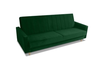 Zielona Sofa Wersalka Łóżko SONIA z funkcją spania i pojemnikiem 214x86x90