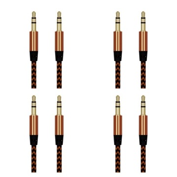4 zestaw 3.5mm męski na męski kabel nylonowy
