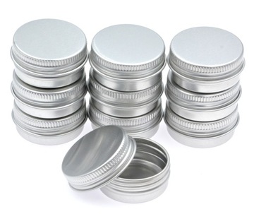 10x słoiczek puszka aluminiowa mini pojemnik 15ml 38x18mm