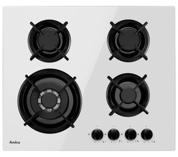 ZESTAW AMICA BIAŁY piekarnik + płyta gazowa szklana