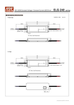 Блок питания Mean Well LED 24В 240Вт ELG-240-24 A 3Y