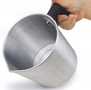 Topielnik aluminiowy 3L do wosku mydła dzióbek rączka do kąpieli wodnej DIY