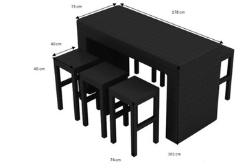 Эксклюзивная садовая барная мебель GENIALE из техноротанга для патио-террасы