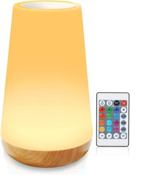 Lampka Nocna Stołowa Dotykowa USB RGB Pilot Bezprzewodowa Przyciemniana
