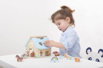 СОРТИРОВКА LELIN С ЖИВОТНЫМИ ДЕРЕВЯННАЯ КУКУРУЗА 10 ЭЛЕМЕНТОВ. ФЕРМЕРСКИЙ ДОМ