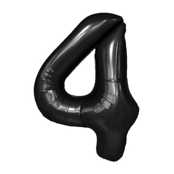 Balon Foliowy Cyfra 4 Duża Czarna 100cm Urodziny