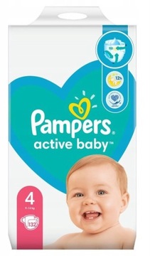 PAMPERS ACTIVE BABY 4 MEGA PACK 132 SZTUK