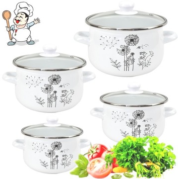 ЭМАЛЬНАЯ ГОРШКА 18*11,5 СМ, 2,1 Л С КРЫШКОЙ, 3-слойная ЭМАЛЬ, ИНДУКЦИЯ ГАЗОМ