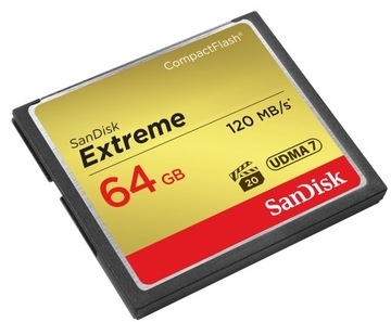 Карта памяти SanDisk Extreme CF 64 ГБ, 120 МБ/с