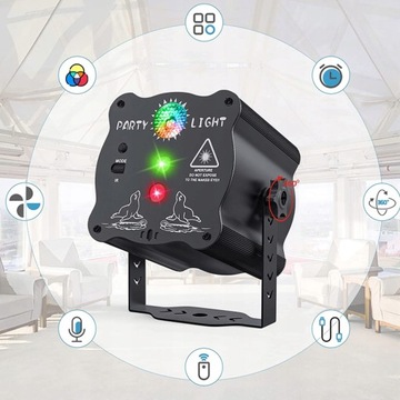 DJ DISCO STAGE СВЕТОВЫЕ СВЕТИЛЬНИКИ, ЗВУКОВАЯ АКТИВАЦИЯ RGB ЛАЗЕРНЫЙ СВЕТ