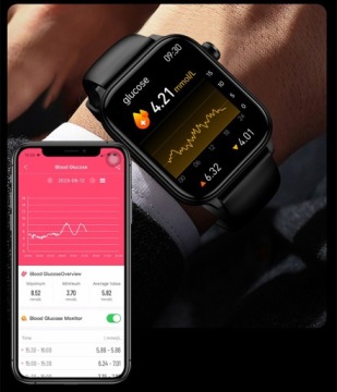 SMARTWATCH WATCH Говорящий ЭКГ Глюкоза кровяное давление монитор AMOLED ПУЛЬСОМЕТР