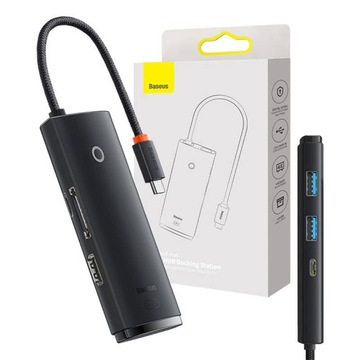 BASEUS HUB 6W1 USB-C DO 2XUSB 3.0 USB-C HDMI SD/TF 500 MBPS KOMPATYBILNY