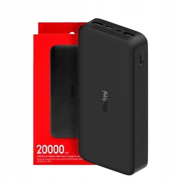 Xiaomi Mi Redmi Powerbank 20000 мАч 18 Вт БЫСТРАЯ ЗАРЯДКА ЧЕРНЫЙ БЫСТРАЯ ЗАРЯДКА