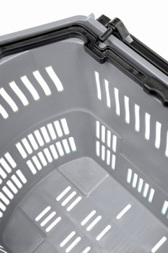 Набор из 10 больших корзин по 55 литров с подъемной ручкой - светло-серого цвета.