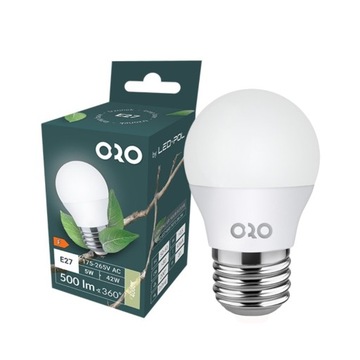 Żarówka LED kulka E27 5W barwa neutralna 500lm WYDAJNA LED-POL
