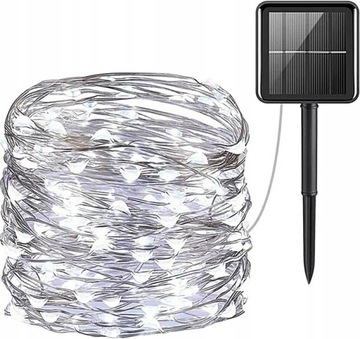 LAMPA SOLARNE OGRODOWE GIRLANDA DRUCIK ŁAŃCUCH OŚWIETLENIOWY 200 LED 20 m