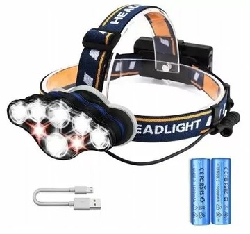 ФАРА 7 LED T6 COB 2X АККУМУЛЯТОР USB