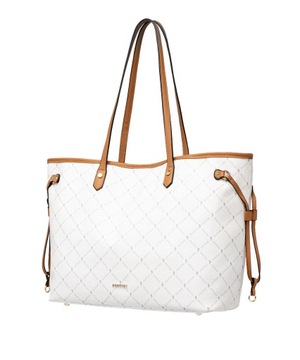 Duża Torebka Damska Shopper Z Kosmetyczką PUCCINI Biała BLXP0013D-0
