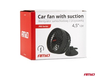 WIATRAK SAMOCHODOWY WENTYLATOR NA SZYBE KOKPIT 12V